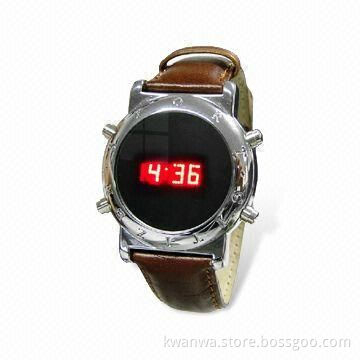 2014 LED Digital Watch with Durable Leather Strap